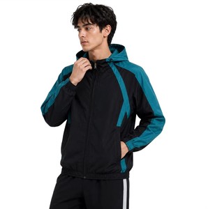 Veste coupe-vent à capuche personnalisée en blocs de couleurs, légère, en nylon, style streetwear, fermeture éclair, pour hommes, vêtements de sport d'extérieur, vente en gros OEM - Product Image 5