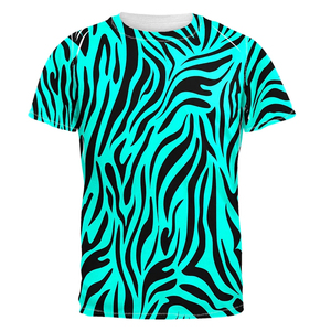Camiseta de Hombre con Estampado de Cebra Azul, Sublimada, Estilo Urbano, Manga Corta, para Verano 2026, de Alta Calidad - Product Image 1