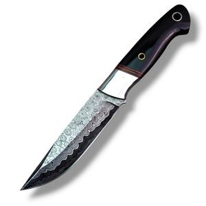 Couteaux de chasse durables faits à la main avec lame à motif Damas décoratif, manche ergonomique et tranchant incurvé pour les activités - Product Image 6