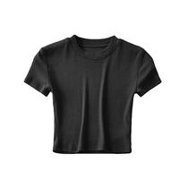 Haut court décontracté en coton respirant à séchage rapide pour femme, avec broderies et appliqués écologiques, collection été, vente en gros