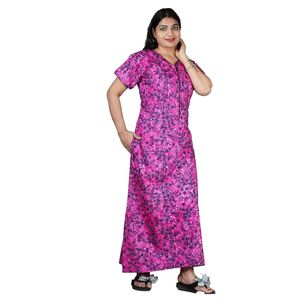 Camisón Largo de Algodón Estampado, Ropa de Dormir para Mujeres y Niñas, Camisón para Luna de Miel - Product Image 1