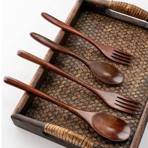 Long Handle <b>Wooden</b> Cooking Spoon Wood Salad Serving Set Spoon Fork Eco Friendly Kitchen <b>Utensils</b> For Table Setting Set - Product Image 1