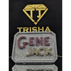 เครื่องประดับทริชา รุ่นพรีเมียม GENE JACK รูปหัวใจประดับเพชรโมอิสซาไนต์ VVS  บนตัวเรือนเงินแท้ 925  รับรองโดย GIA สไตล์ฮิปฮอป - Product Image 1