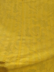 Handmade Kantha Quilt Reversible Cotton Blanket yellow fabric print color and Multi Color <b>Bedspread</b> Home Decor Gift for Her - Product Image 5