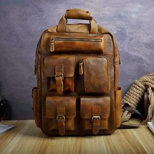 Heritage Leather Laptop <b>Backpack</b> <b>Waterproof</b> Anti-Theft Vintage Rucksack Genuine Leather Travel LBP-0339 - Product Image 2