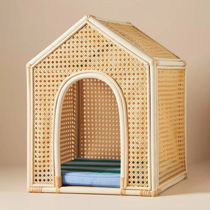 Casa para gatos con forma de caracol, para uso en interiores y exteriores, hecha a mano con mimbre trenzado, cama tipo cueva para gatitos, cesta para perros. - Product Image 5