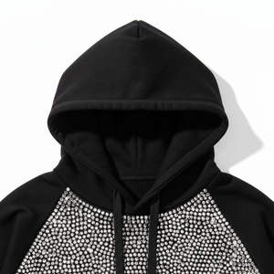Sudadera Extra Grande para Hombre INDEX APPAREL, Diseño con Puntos Brillantes Negros, Manga Raglán, Tejido de Punto, Ropa de Otoño - Product Image 5