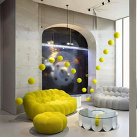Ensemble de canapé sectionnel de football de style bulle coloré matériau en tissu adapté aux bébés canapé paresseux compressible salon d'hôtel