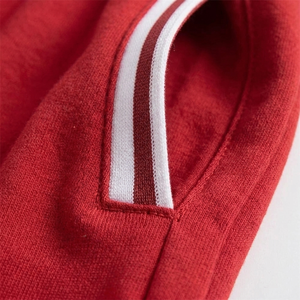 <b>Men's</b> <b>Red</b> Solid Color Breathable Polyester <b>Shorts</b> With Side Stripe Drawstring Waist Casual Style - Product Image 5