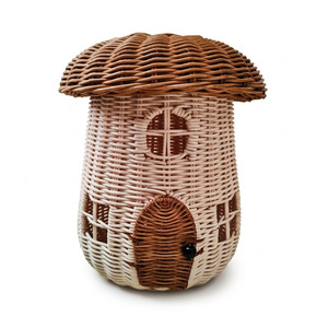 Hot choice sustainable toddler play toys house shape toy for kids natural woven rattan playhouse - Product Image 4