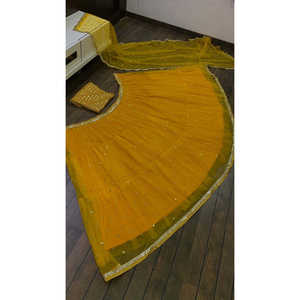 Women's Party Wear Lehenga Choli with Sequence & <b>Paper</b> <b>Mirror</b> Work Set - Product Image 5