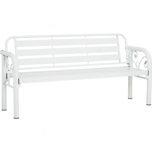 Contemporary Metal 3-Seater <b>Bench</b> Sofa Seating for Patio Waiting Area Home Furniture - Product Image 1