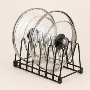 Wholesale Suppliers Iron Kitchen <b>Pot</b> Pan Storage Rack Lid <b>Holder</b> Countertop & Cabinet Cookware Organizer for <b>Pots</b> Pans and Lids - Product Image 1
