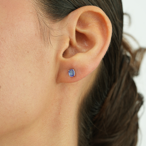 Boucles d'oreilles fines tendance en argent sterling 925 avec pierre précieuse naturelle Tanzanite, best-seller, pour un usage quotidien féminin - Product Image 2
