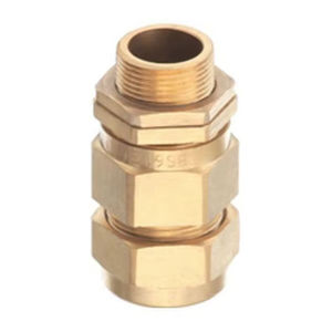 Passe-câbles double à compression en laiton antidéflagrant, robuste, pour câbles électriques industriels blindés et non blindés - Product Image 2