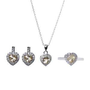 925 <b>Silver</b> Heart Jewelry <b>Set</b> Earrings <b>Necklace</b> & Ring Gift <b>Necklace</b> Ring Earrings for Women & Girls Earring Wedding Anniversary - Product Image 4