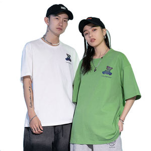 Camiseta de Hombre Talla Grande, Negra Luminosa, Cuello Redondo, Manga Corta, Estilo Urbano, Tejido de Punto, Algodón, Informal, de Alta Calidad, 180g - Product Image 3