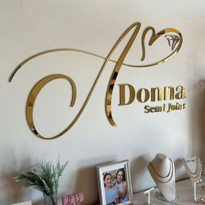 Logo en métal acrylique découpé au laser, personnalisé, pour décoration de réception, enseigne de bureau, salon de beauté, lettres découpées - Product Image 5