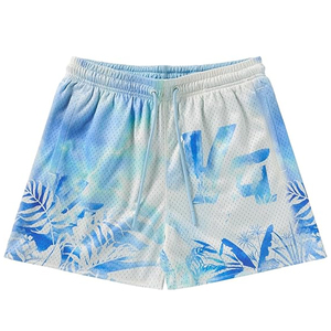 Men's Comfort Polyester <b>Leaf</b> Print Heavyweight Board Shorts Elastic Mid Waistband Mesh Drawstring Gym Workout Running Breathable - Product Image 1