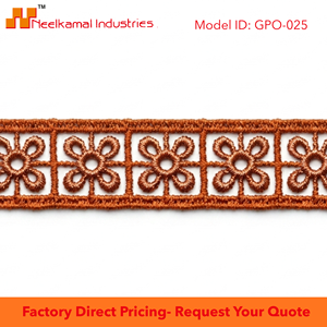 For Brown 10mm Floral Guipure Lace Trim Fancy Luxury Eco-Friendly Customizable 20 Meter Packing <b>Scrapbooking</b> Stationery Decor - Product Image 6