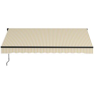 Tenda da Sole Retrattile Beige Bianca 12 x 10 Piedi, 280gsm, Resistente ai Raggi UV, Antivento, per Terrazze, Balconi e Giardini - Product Image 1