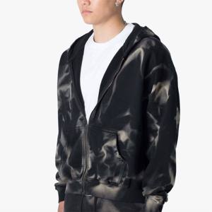 เสื้อฮู้ดดี้ผู้ชายไซส์ใหญ่คุณภาพสูงแบบซิป วินเทจ สีซีดจาง สไตล์ทำสีแบบแอซิดวอช - Product Image 6