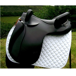 Selle de dressage en cuir anglais de qualité supérieure pour chevaux paillassons, quincaillerie en acier inoxydable, arceau en fibre de verre, personnalisable - Product Image 1