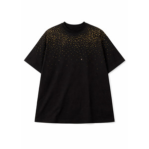 เสื้อยืดผู้ชายไซส์ใหญ่สุดหรู สีเหลือง ประดับด้วยเพชรเทียม ผู้ผลิตเสื้อผ้าสตรีทแวร์ผ้าฝ้าย รับผลิตตามสั่ง ขายส่งจำนวนมาก รับผลิตแบบ OEM - Product Image 3