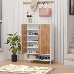 Saleem International <b>Shoe</b> Rack Wooden with Door <b>Shoe</b> Racks Organizer for Entryway, Hallway & Bedroom with Lock 18 Pair Cabinet - Product Image 5