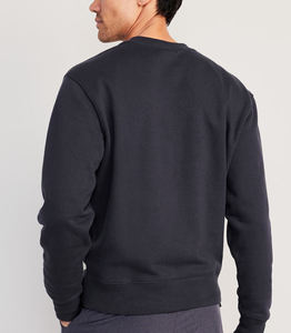 Sudadera de punto para hombre, color gris liso, corte regular, informal, transpirable, cuello redondo, 100% algodón, ecológica, 300g, invierno - Product Image 5