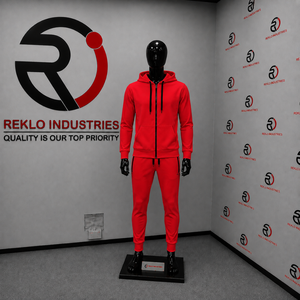 Conjunto Deportivo Rojo para Hombre con Capucha, Sudadera y Pantalones de Poliéster de Color Sólido con Cierre Completo, Estilo Casual para Otoño, Forro Polar Suave, Corte Urbano - Product Image 3