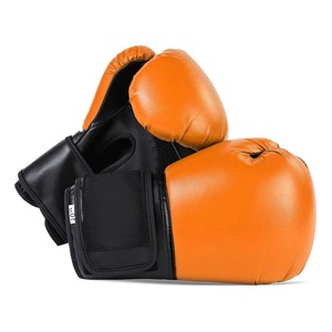 Gants de boxe professionnels orange en cuir PU durable, avec sangle de poignet réglable, respirants, légers, unisexes, pour le sparring - Product Image 3