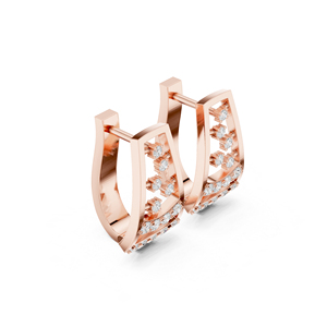 14K Rose Gold Round Lab-Grown Diamond Earrings for Women Bridal Wear Earring New Grown Diamond - Product Image 3