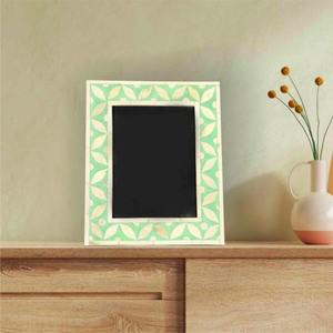 Luxury <b>Black</b> White Bone Inlay Photo <b>Frame</b> Handmade Moroccan Pattern Bone Mosaic Decorative Tabletop - Product Image 4