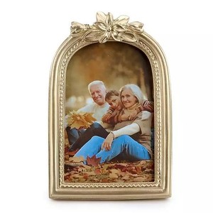 Decorative Oval <b>Gold</b> Portrait <b>Frame</b> Stylish Photo Display Holder for Tabletop & Wall Elegant Living Home Hotel Restaurant Decor - Product Image 2