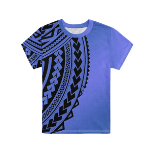 เสื้อยืดพิมพ์ลายชนเผ่าโพลินีเซียนสำหรับผู้ชายไซส์ใหญ่ คอกลม แขนสั้น เสื้อฤดูร้อนลายแบบดั้งเดิมของชาวซามัว - Product Image 1