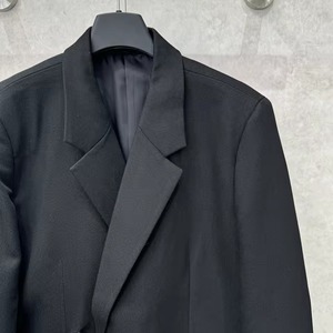 Veste de Costume Décontractée Homme LEDUO en Polyester Noir Coupe Ample Coupe-Vent Anti-Plis Style Américain Tissu Peigné Simple Boutonnage - Product Image 3