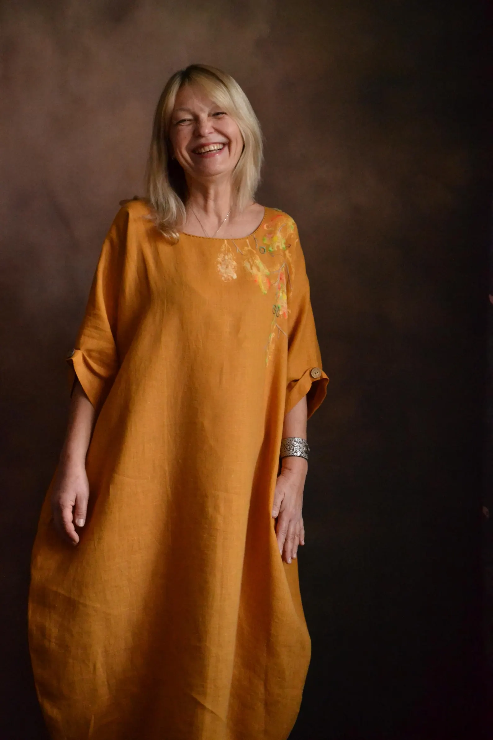 Buy In Bulk Mustard Yellow Dress Breathable Cotton Material | Alibaba.com