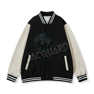 Veste universitaire vintage écologique en toile de laine à double boutonnage, imprimé animal, garniture en fourrure de castor, hiver, plusieurs couleurs - Product Image 3