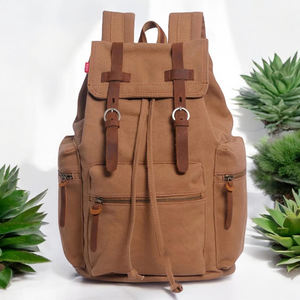 Mochila de Lona y Cuero para Uso Diario, Viajes, Escuela, Portátil, Venta al Por Mayor, Personalizable, Proveedor de Marca LCB-0057 - Product Image 1