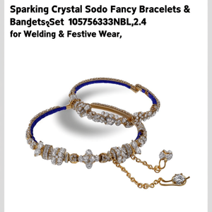 Sparkling Crystal Stone Fancy Bracelets & <b>Bangles</b> <b>Set</b> 10575633NBL_2.4 for Wedding & Festive Wear - Product Image 2
