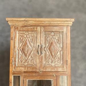 Meilleure collection d'armoires de rangement hautes en bois récupéré sculpté, style vintage, art himalayen antique - Product Image 4