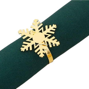 Rond de serviette flocon de neige noël et vacances fêtes souvenirs décoration porte-mouchoirs anneaux de serviette réutilisables pour la décoration - Product Image 1