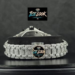 Reloj de Cuarzo con Aspecto de Hielo, Bisel de Cristal, Cronógrafo, Reloj de Pulsera con Pedrería, Joyería de Vestir - Product Image 2