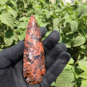 Punta de Flecha de Obsidiana Caoba al por Mayor, 6 Pulgadas, Forjada a Mano, Punto de Piedra Hecho a Mano, Coleccionable - Product Image 1