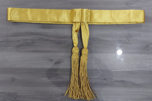 Ceinture de cérémonie faite à la main avec pompon en fil de soie, vente en gros, ceinture de taille avec couleur et logo personnalisés par sublimation, service OEM - Product Image 2