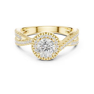 Anillo de Compromiso de Oro Blanco de 14K con Diamante Cultivado en Laboratorio, Corte Redondo, para Mujer |   Diamante Cultivado Nuevo - Product Image 3