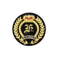 Badges en fil métallique personnalisés haut de gamme avec design artisanal pour vestes et chapeaux, badges scolaires faits à la main, badges en tissu à coudre