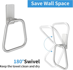 Metal Wall Mounted <b>Towel</b> Ring Bathroom <b>Hand</b> <b>Towel</b> <b>Holder</b> Modern Square Round Design for Bathroom Kitchen Hotel Home Decor - Product Image 4