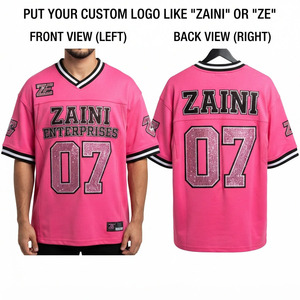 Camiseta de Fútbol de Poliéster Premium de 220 g/m², Cuello Mao, Lentejuelas, Logotipo Personalizado, Número, Nombre, Ropa Deportiva, Transpirable, Unisex - Product Image 1